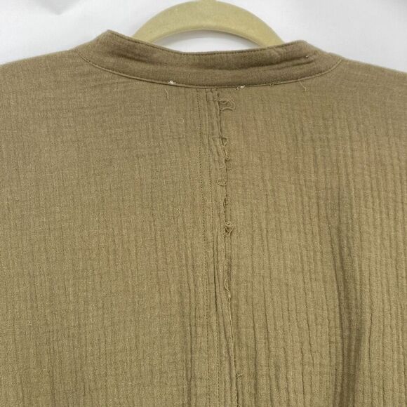 Anthropologie Talulah Cotton Gauze MIDI Dress M Long Sleeve Pockets Button Down - Picture 10 of 14